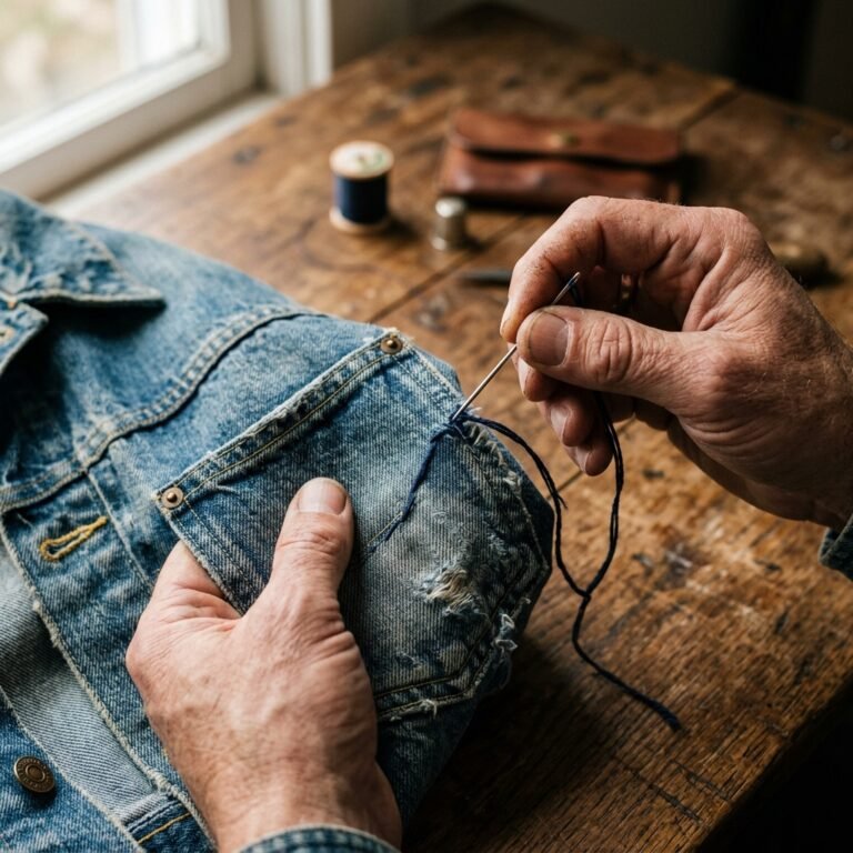 The Easiest Way to Mend a Pocket Tear on Your Favorite Denim Jacket (No Machine Needed!)