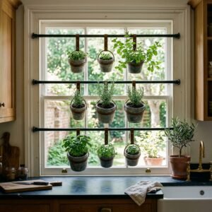 The Genius Dollar Tree Tension Rod Trick for a High-End Vertical Herb Garden