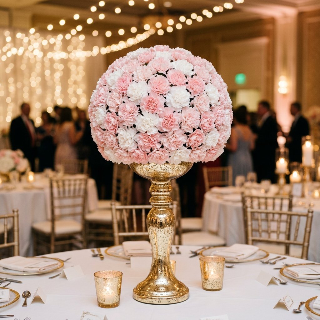 The Luxury Look for Cheap: How to Make Gorgeous DIY Carnation Flower Sphere Centerpieces