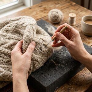 The Mind-Blowing Needle Felting Hack to Fix Holes in Sweaters Invisibly!