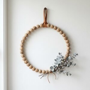 The Modern Boho Split Wood Bead Wreath You Can Make for Under $10!
