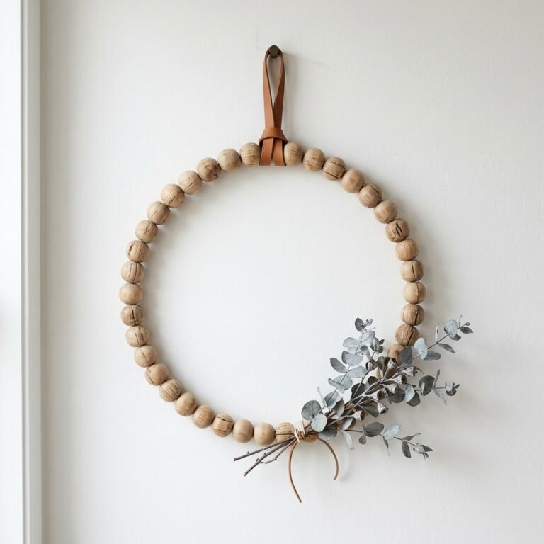 The Modern Boho Split Wood Bead Wreath You Can Make for Under $10!