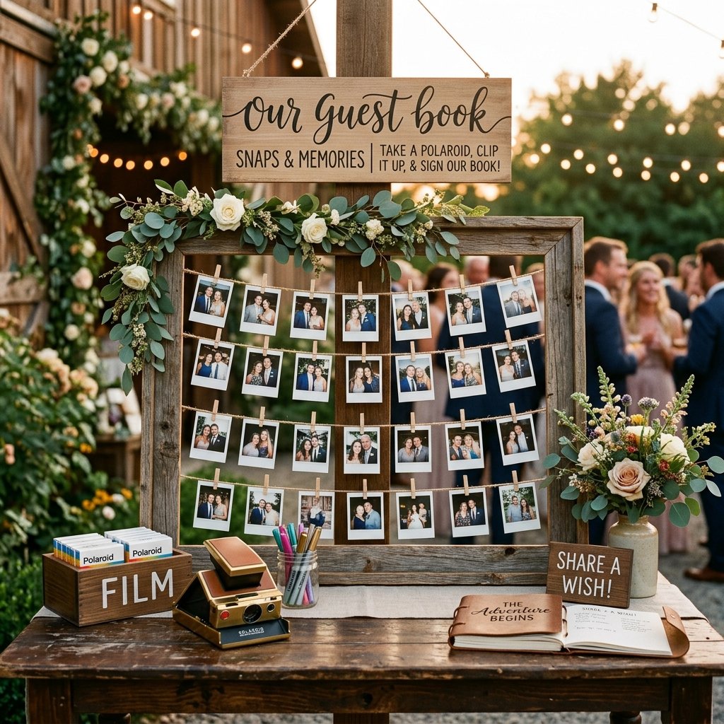 The Most Creative DIY Vintage Polaroid Wedding Guest Book Sign That Guests Will Actually Love