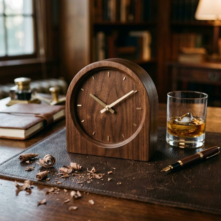 The Most Luxurious DIY Wooden Desk Clock Groomsmen Gift You Can Make on a Budget!