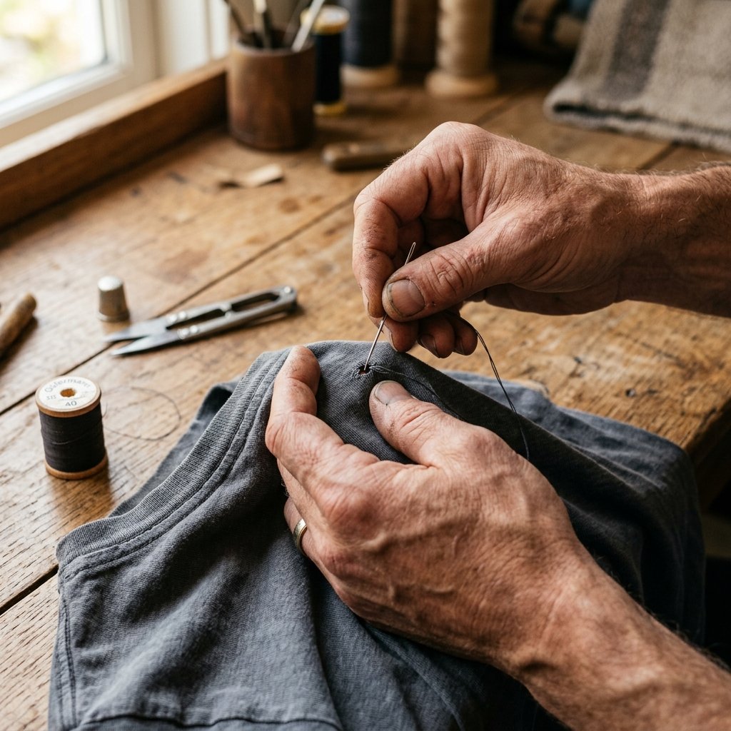 The Secret Invisible Stitch to Repair Tiny Holes in Your Favorite T-Shirts Instantly