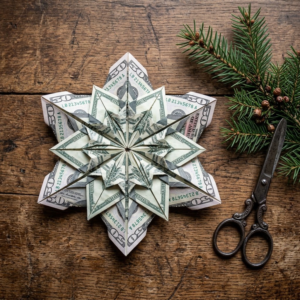 The Ultimate Cash Gift Hack: How to Fold a Mind-Blowing Money Origami Snowflake in 5 Minutes!