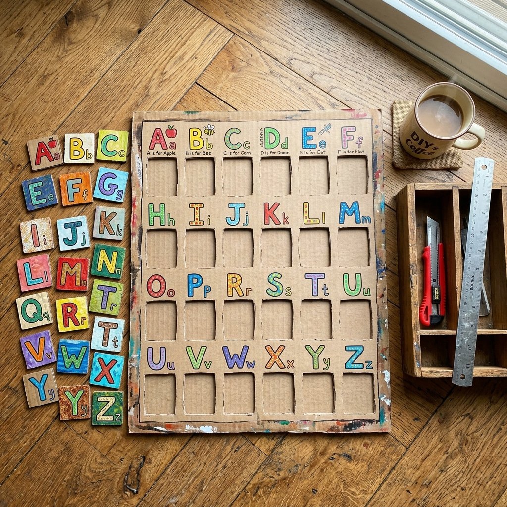 The Ultimate DIY Cardboard Alphabet Letter Matching Game Your Toddler Will Love!