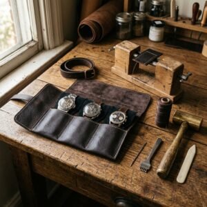 The Ultimate DIY Custom Leather Watch Roll Your Husband Will Actually Use Every Day