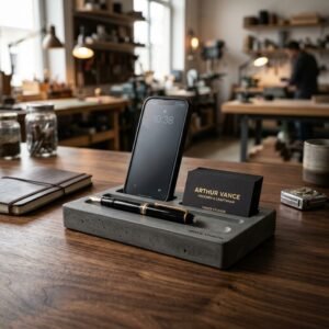 The Ultimate DIY Gift for Him: This Concrete Desktop Organizer Looks Like a High-End Designer Piece!