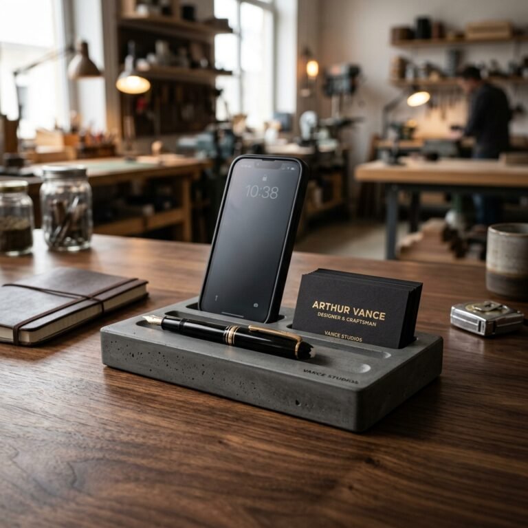 The Ultimate DIY Gift for Him: This Concrete Desktop Organizer Looks Like a High-End Designer Piece!