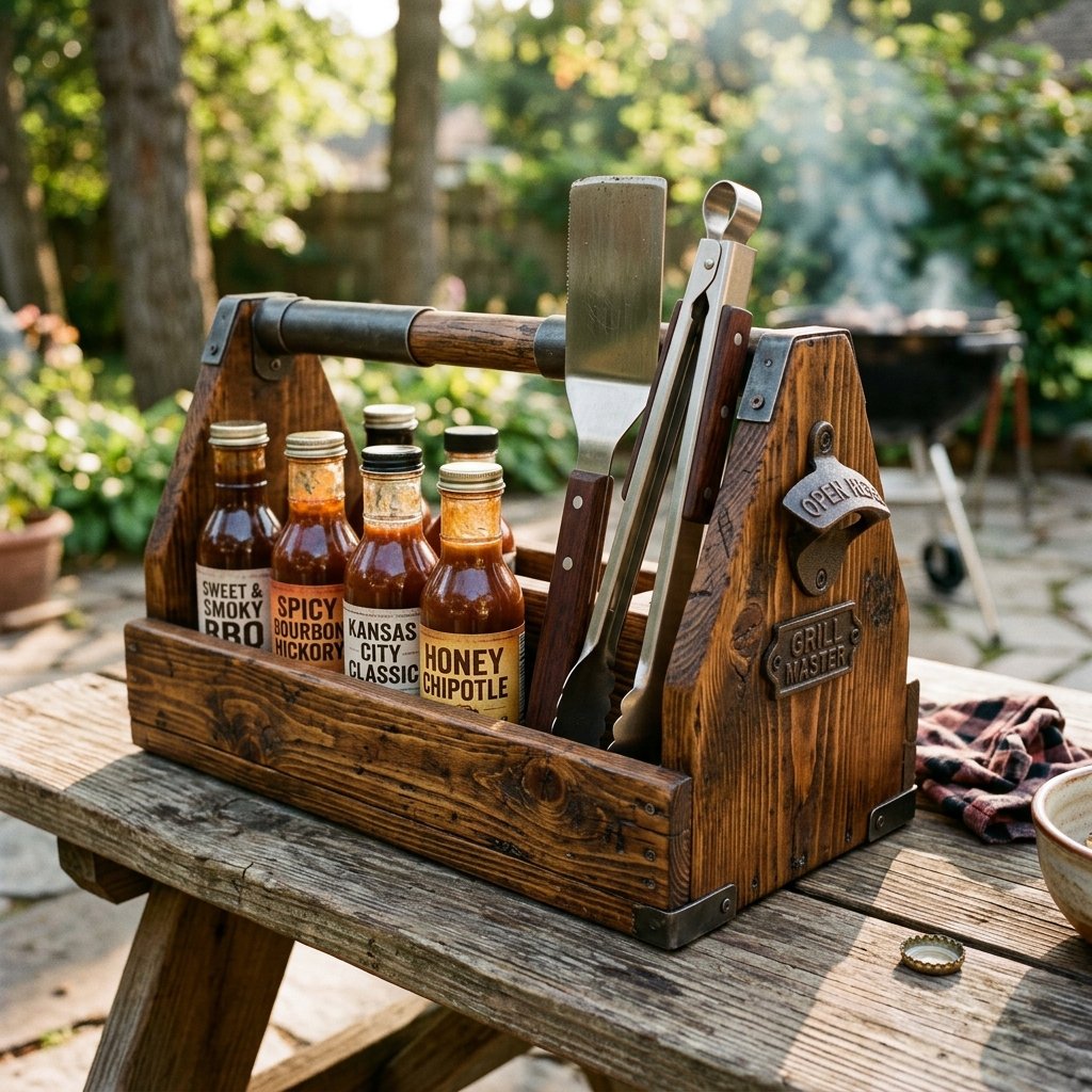 The Ultimate Father's Day Gift: DIY Wooden Grill Caddy He'll Actually Use!