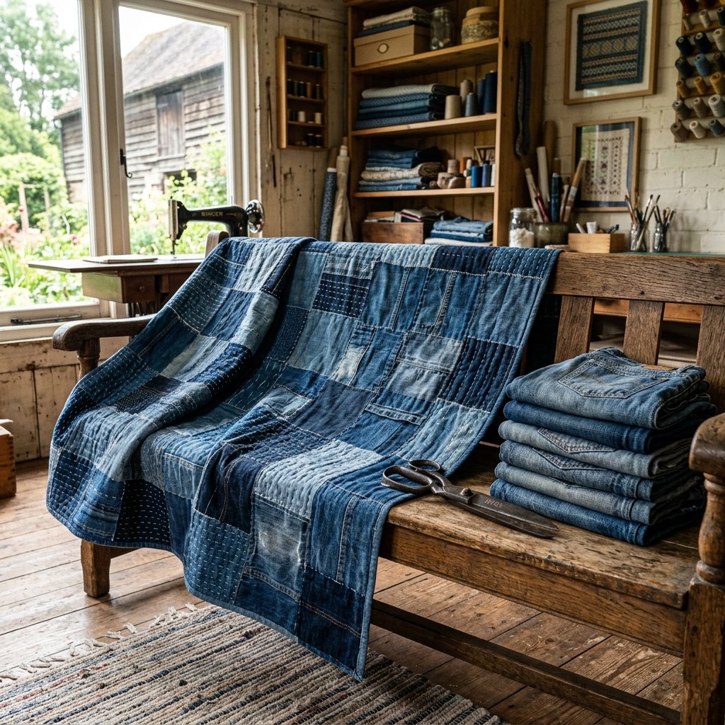 The Ultimate Guide to Making a Gorgeous DIY Denim Scrap Quilt from Old Jeans