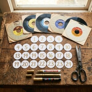 The Ultimate Music Lovers DIY: How to Make Gorgeous Vintage Vinyl Record Wedding Table Numbers