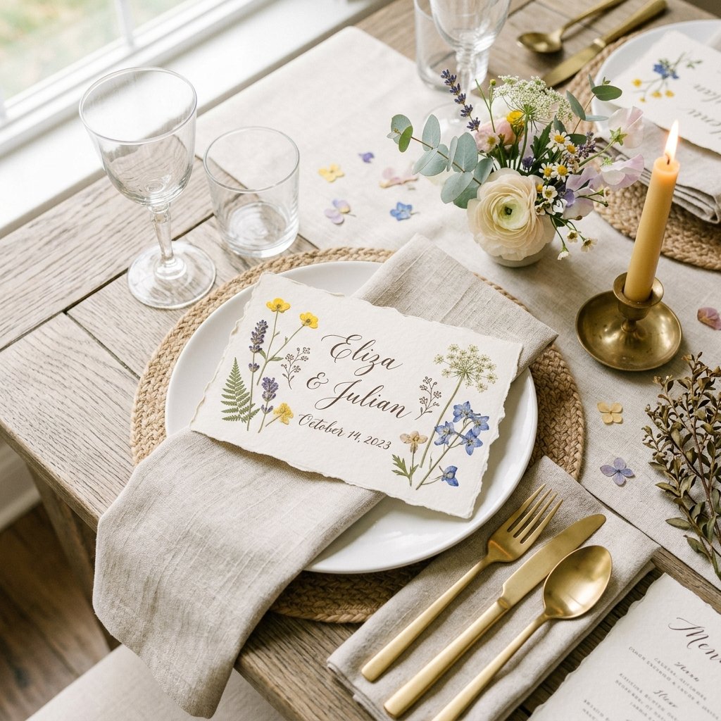 These DIY Pressed Flower Wedding Place Cards Will Make Your Tables Look Incredibly Elegant!