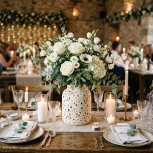 This Cheap DIY Faux Terrazzo Centerpiece Hack Will Make Your Wedding Look Like a Million Dollars!