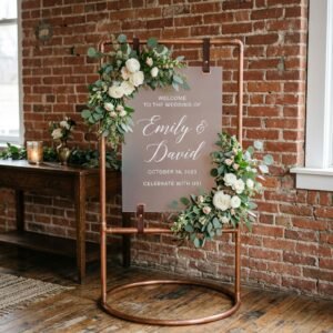 This DIY Copper Pipe Sign Stand Will Make Your Wedding Entrance Look Like a Million Dollars!