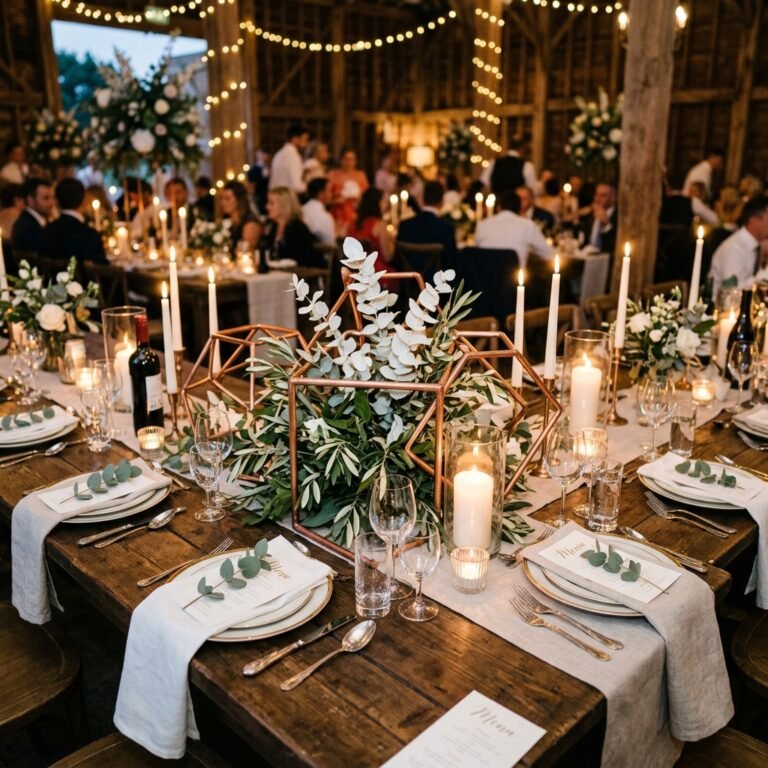 This DIY Geometric Copper Pipe Wedding Centerpiece Is Absolutely Breath-taking!