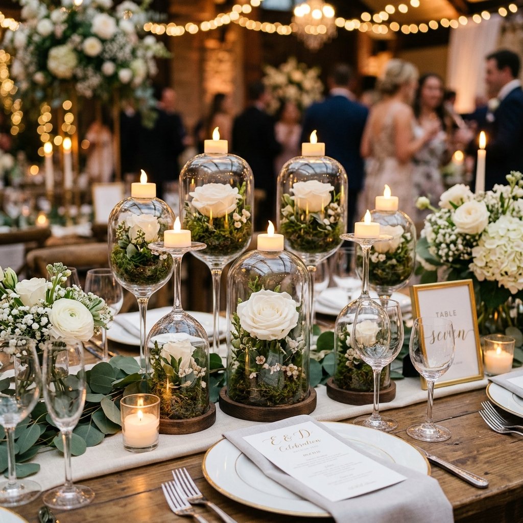 This Dollar Store DIY Wine Glass Cloche Wedding Centerpiece Will Leave Your Guests Speechless!