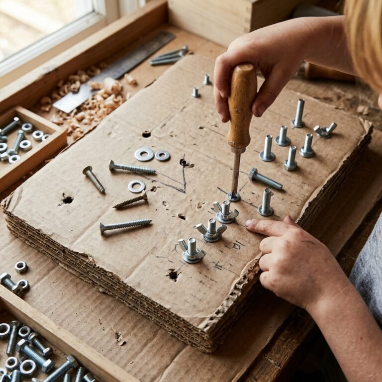 This Genius DIY Cardboard Montessori Screwdriver Board Will Keep Your Toddler Busy for Hours!