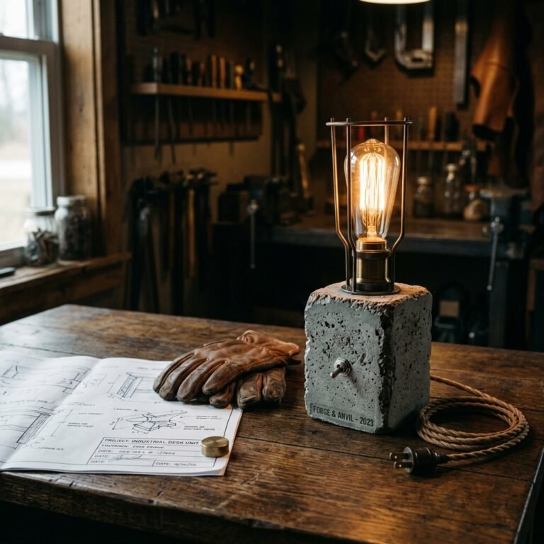 This Industrial DIY Concrete Desk Lamp Is the Ultimate Gift for Guys Who Have Everything!