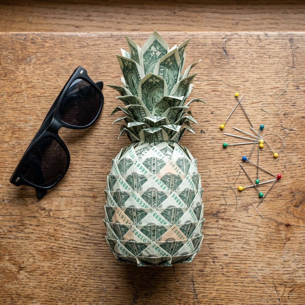 This Viral Money Origami Pineapple is the Funniest Way to Gift Cash This Year