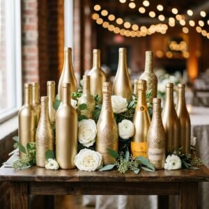 Trash to Treasure: Stunning DIY Gold Spray Painted Wine Bottle Centerpieces You Can Make This Weekend