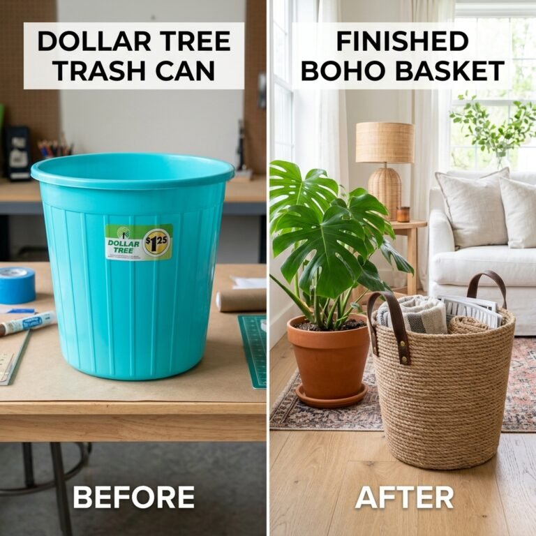 Turn A $1.25 Plastic Trash Can Into A High-End Boho Rope Basket Instantly!