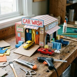 Turn An Old Shoebox Into A Magic DIY Cardboard Car Wash Your Kids Will Love!