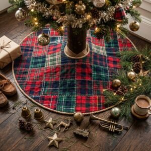 Turn Dad's Old Flannel Shirts Into the Most Cozy Rustic Christmas Tree Skirt!