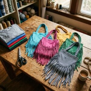 Turn Your Old Tees Into Trendy Fringe Tote Bags in Under 10 Minutes!