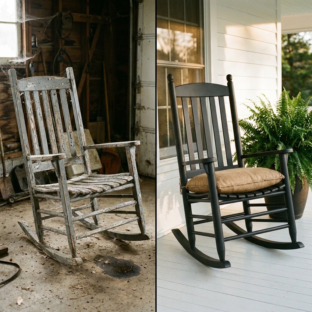 Ugly to Chic: DIY Front Porch Rocking Chair Makeover on a Dime!