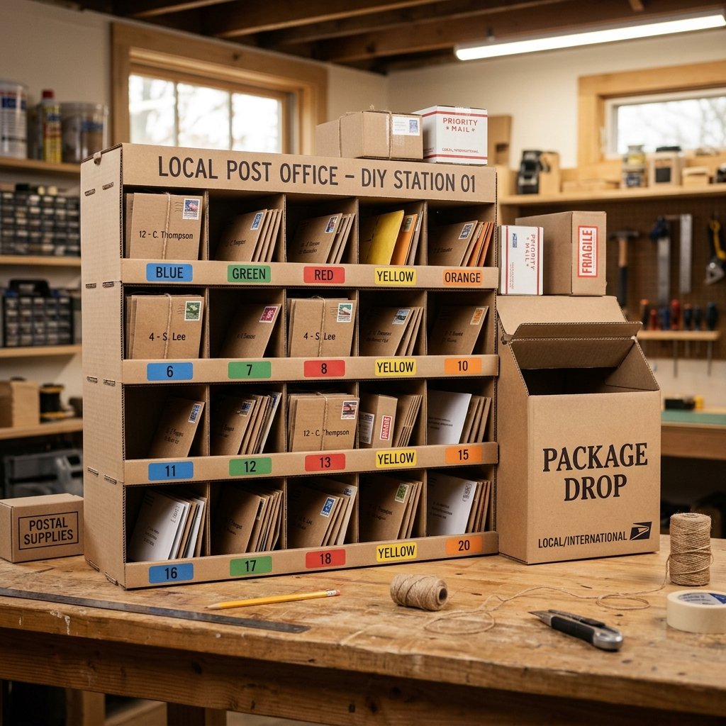 Unlock Hours of Creative Play with This DIY Cardboard Post Office Sorting Game!