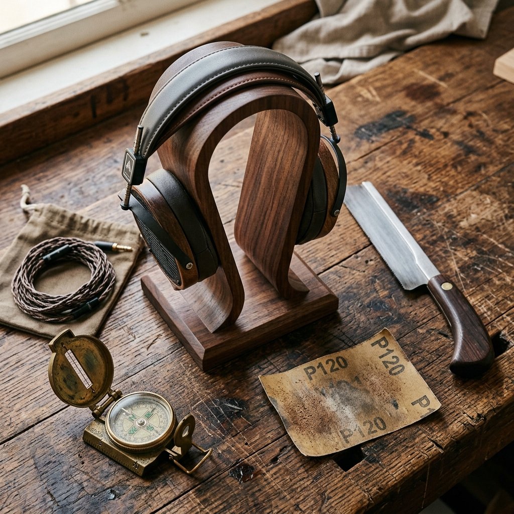 Upgrade His Desk! Easy DIY Wooden Headphone Stand He Will Actually Use