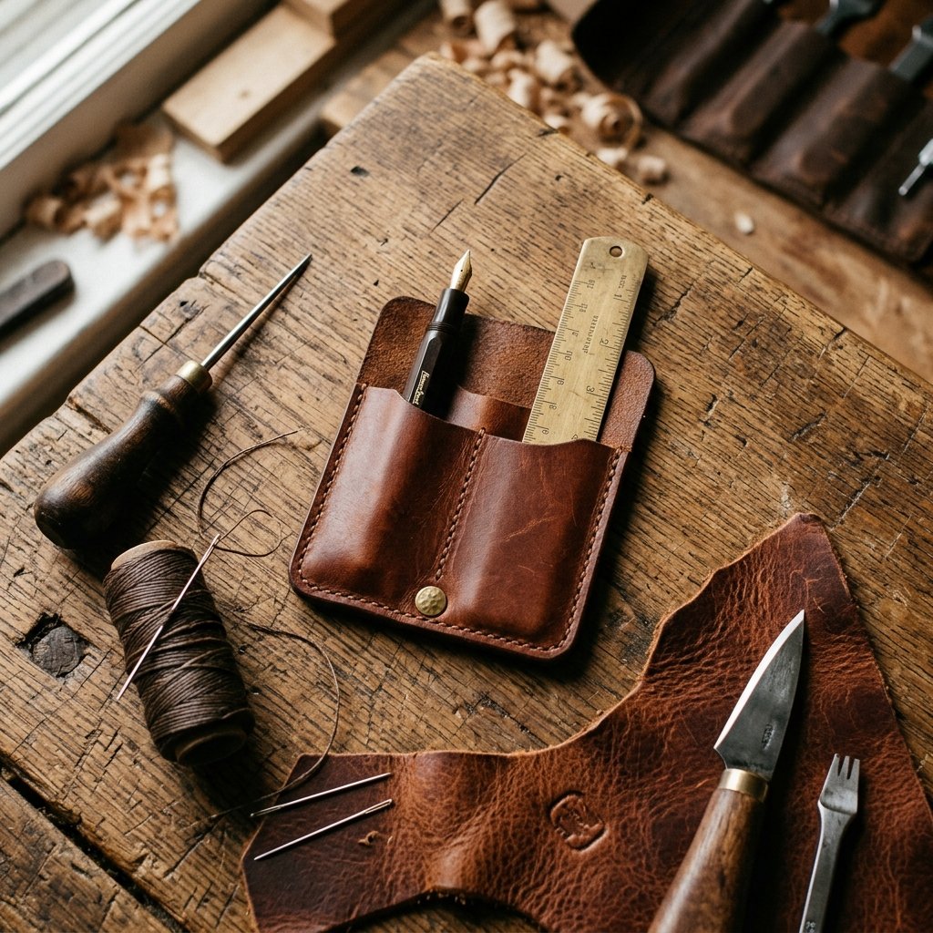 Upgrade His Style! The Most Rugged DIY Leather Pocket Protector That Looks Designer