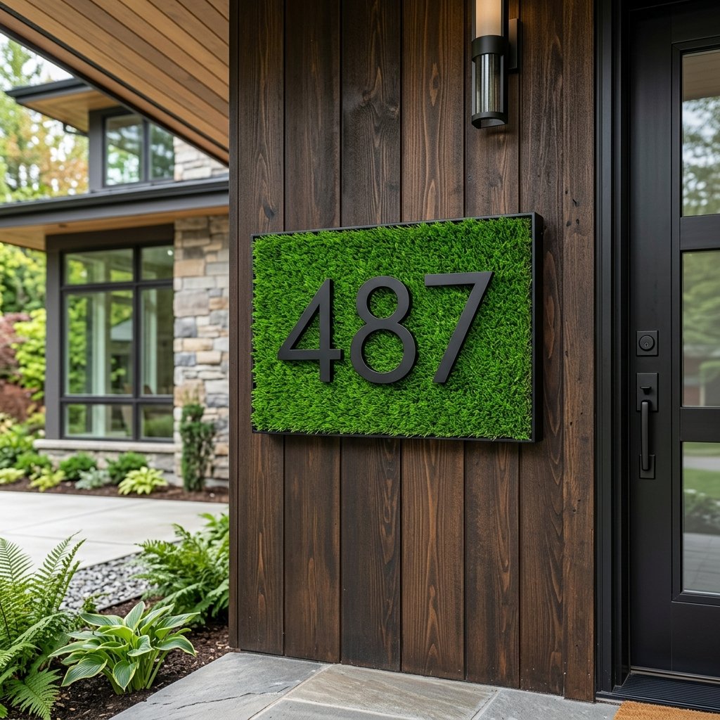 Upgrade Your Curb Appeal Instantly With This Quick Dollar Store Faux Grass House Number Hack!