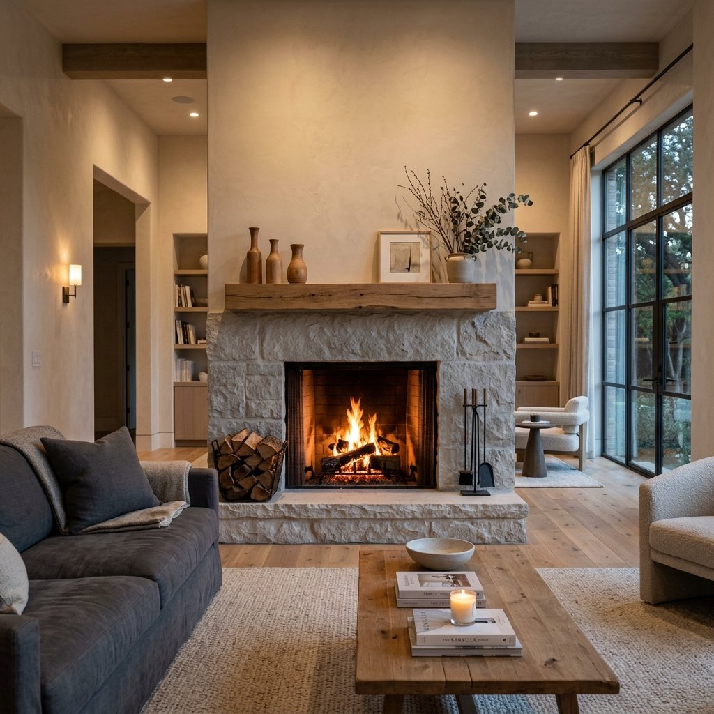 We Painted Our Dated Brick Fireplace! How to Get a High-End DIY Faux Limestone Fireplace on a Budget!