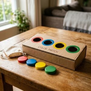 Why Parents Love This DIY Cardboard Color Matching Toy That Costs Absolutely Zero Dollars!