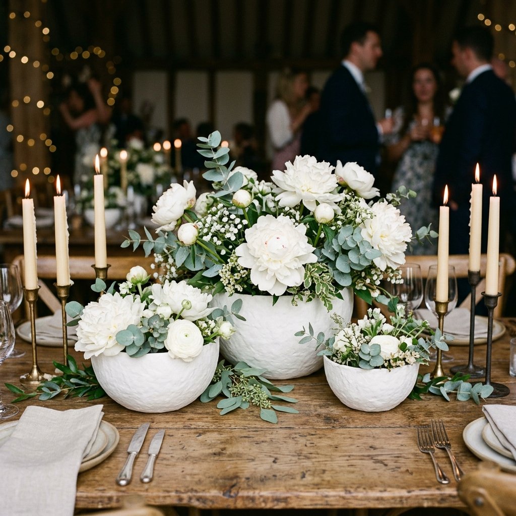 You Won't Believe These DIY Paper Mache Wedding Flower Bowls are Made from Recycled Paper!