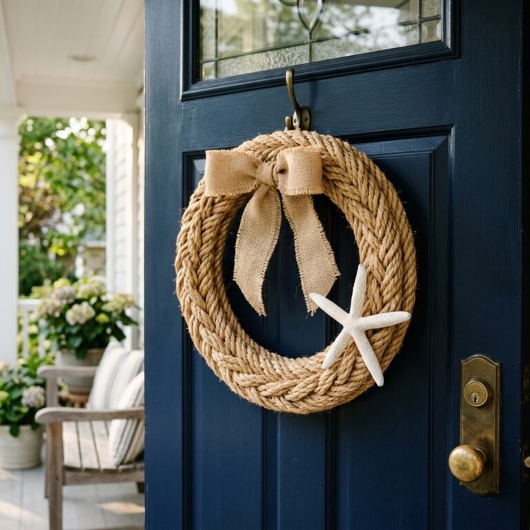 Your Neighbors Will Copy This! Simple DIY Dollar Tree Nautical Rope Wreath For Your Front Door